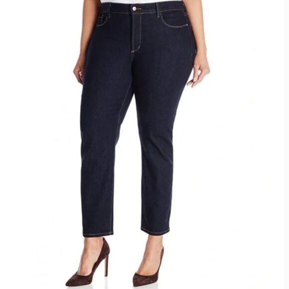 NYDJ Ira Relaxed Ankle Jeans in Dark Blue Wash - Picture 1 of 12